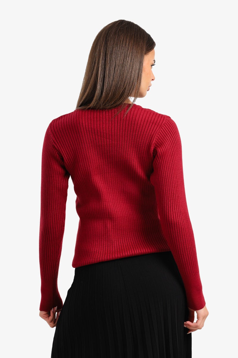 Clue V-Neck Ribbed Pullover - Image 3